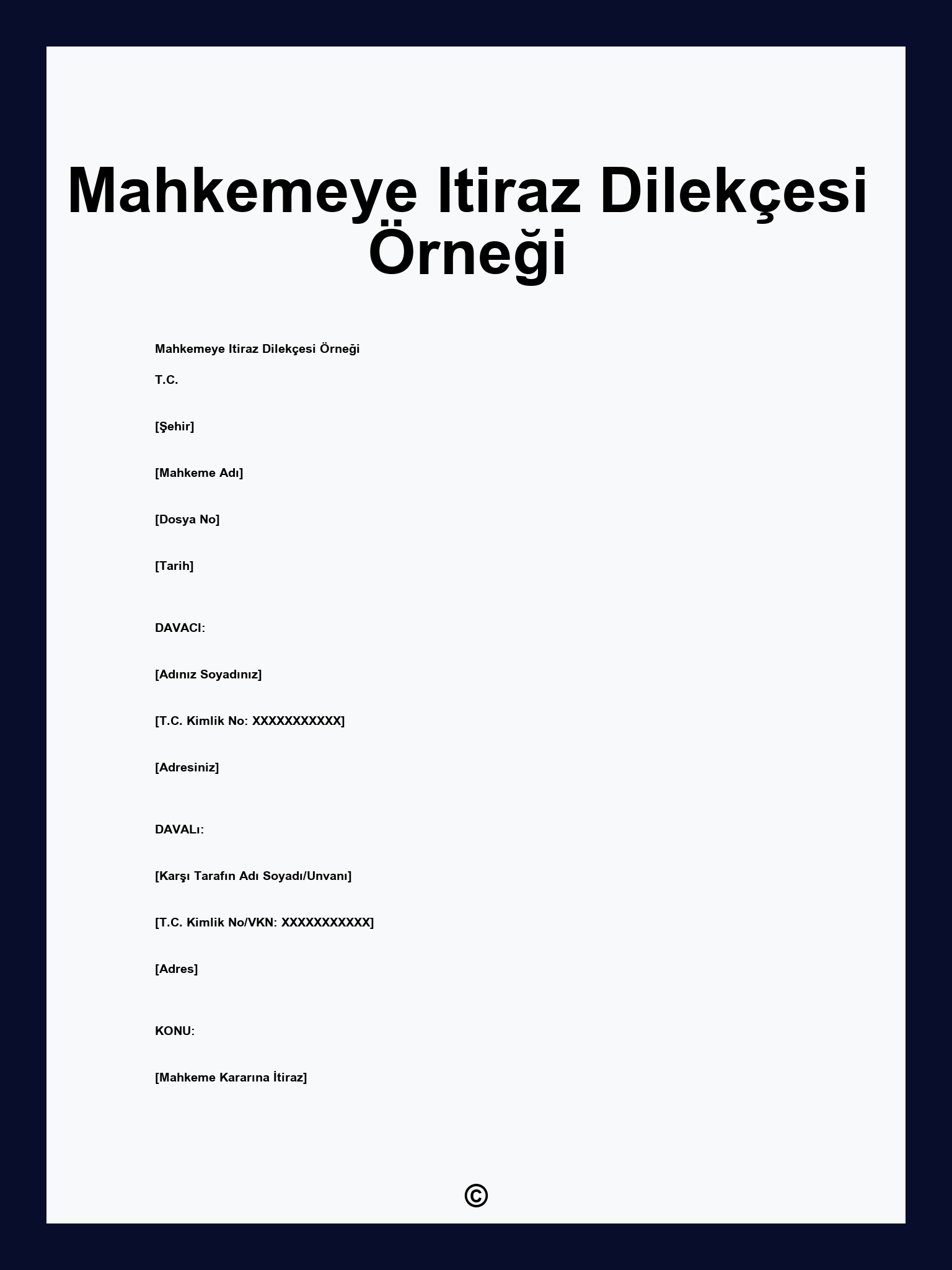 Mahkemeye Itiraz Dilekçesi Örneği